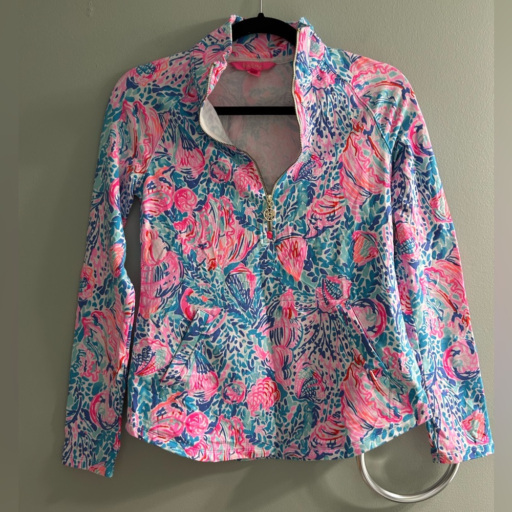 Lilly Pulitzer UPF 50+ Skipper Golf pullover half zip sweater long sleeve - Picture 5 of 7